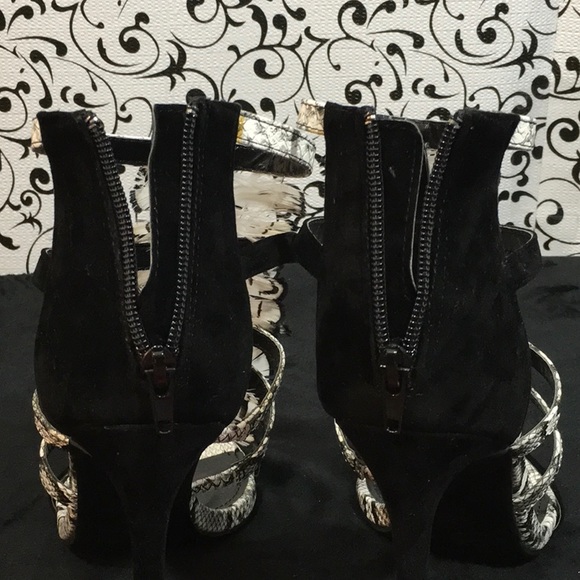 Shoe Republic LA Black Snake Embossed Feather Heel - Picture 5 of 5